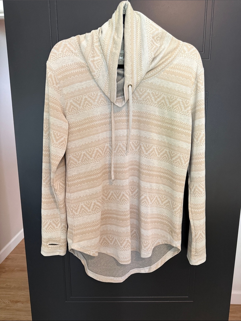 Kavu Beige Patterned Cowl-Neck Tunic